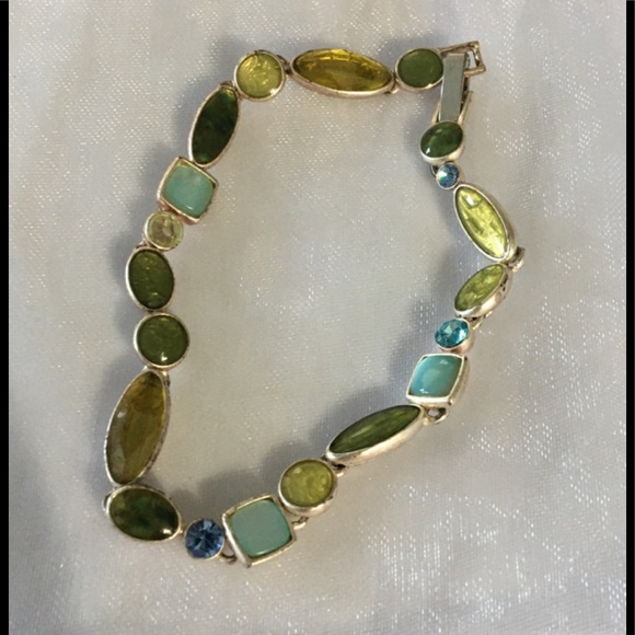 Blue and green‎ glass bracelet - Picture 1 of 5